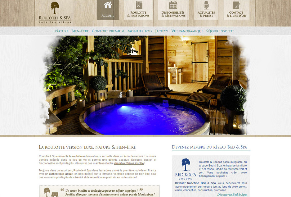 Webdesign du site Roulotte et Spa à Montauban
