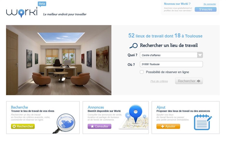 Web design du portail Worki, startup RH à Paris