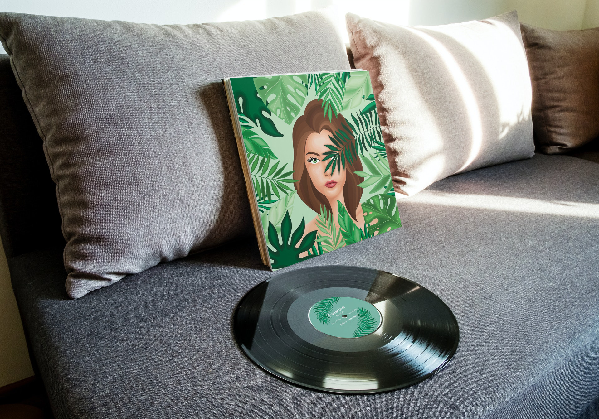 Illustration pochette album & design cover disque vinyle