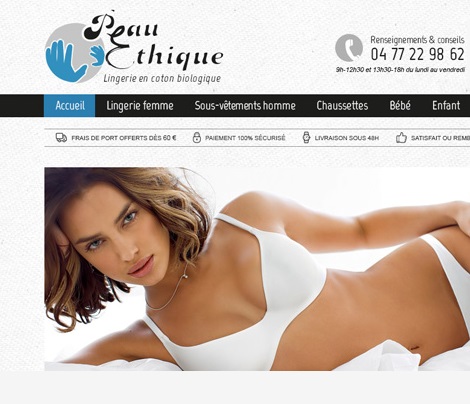 Design site ecommerce de lingerie bio