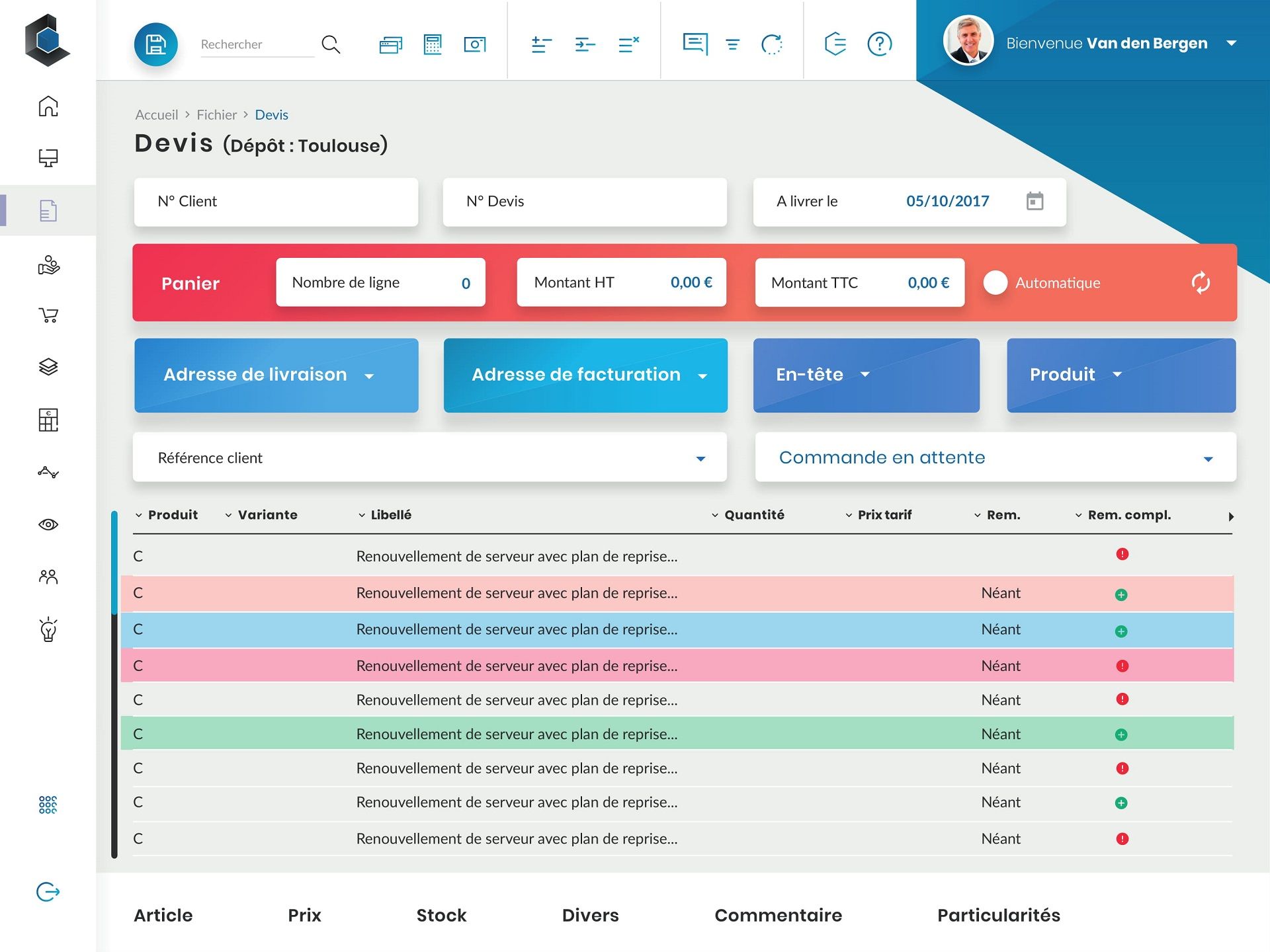 Refonte UX design logiciel ERP