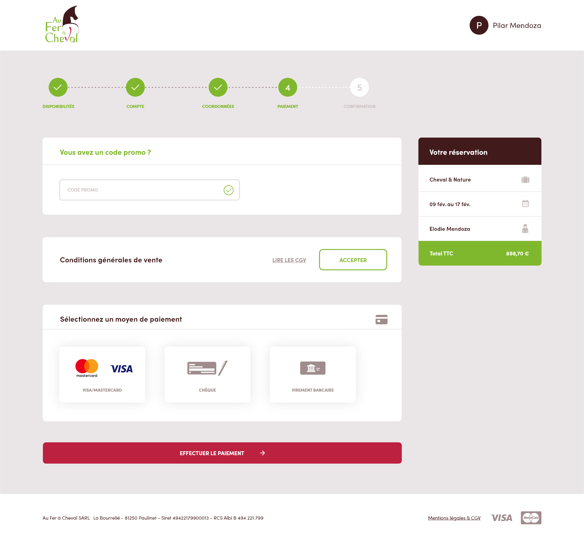 UX design interface de paiement